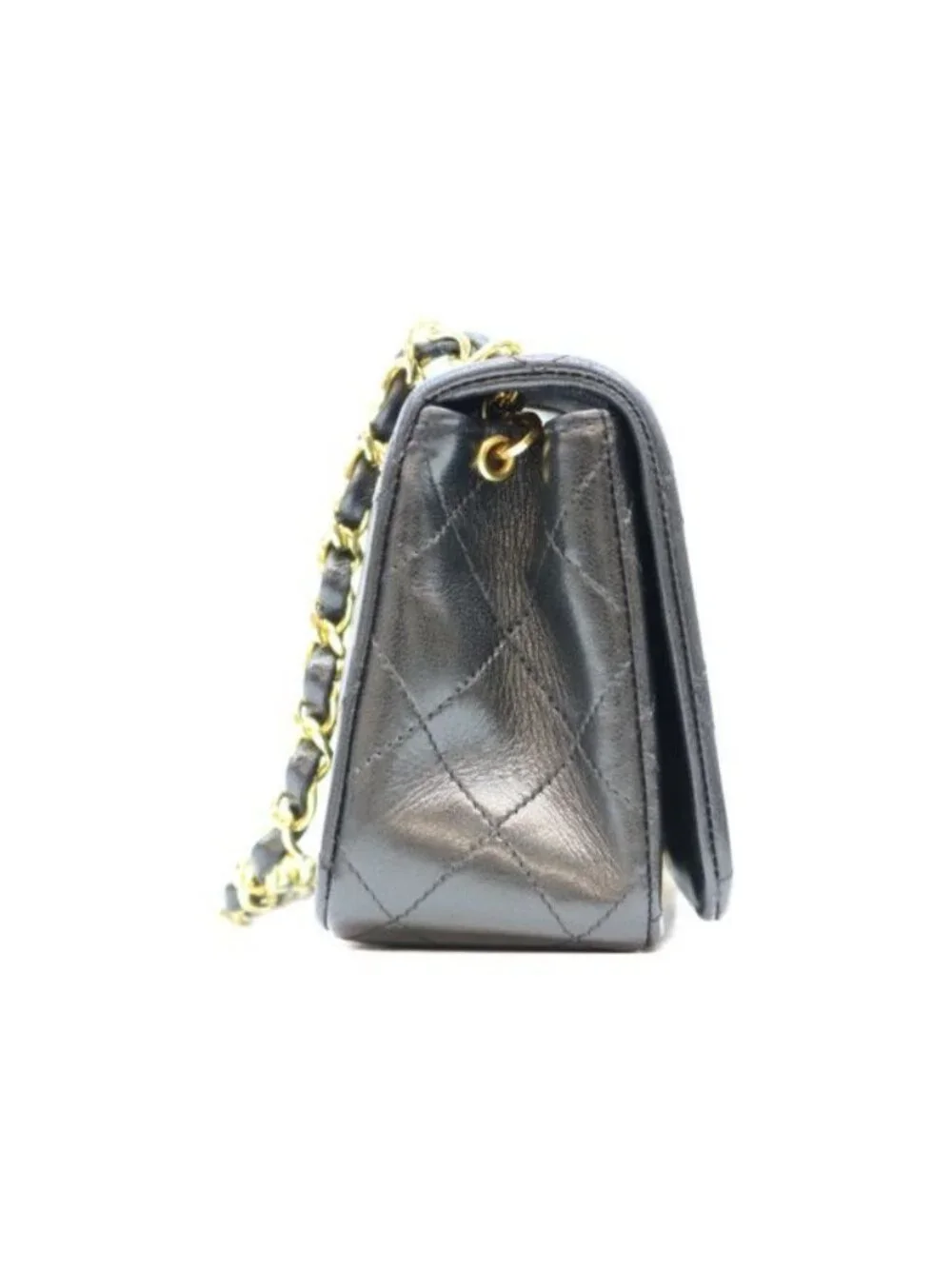 Chanel Black Gold Turnlock Full Flap Mini Quilted 19